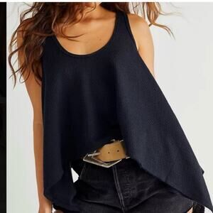 We the Free black asymmetrical hem swing oversized tank top